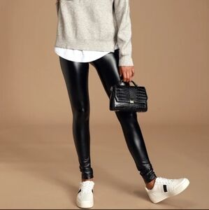Black Vegan Leather Leggings